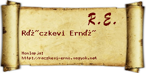 Ráczkevi Ernő névjegykártya