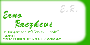 erno raczkevi business card